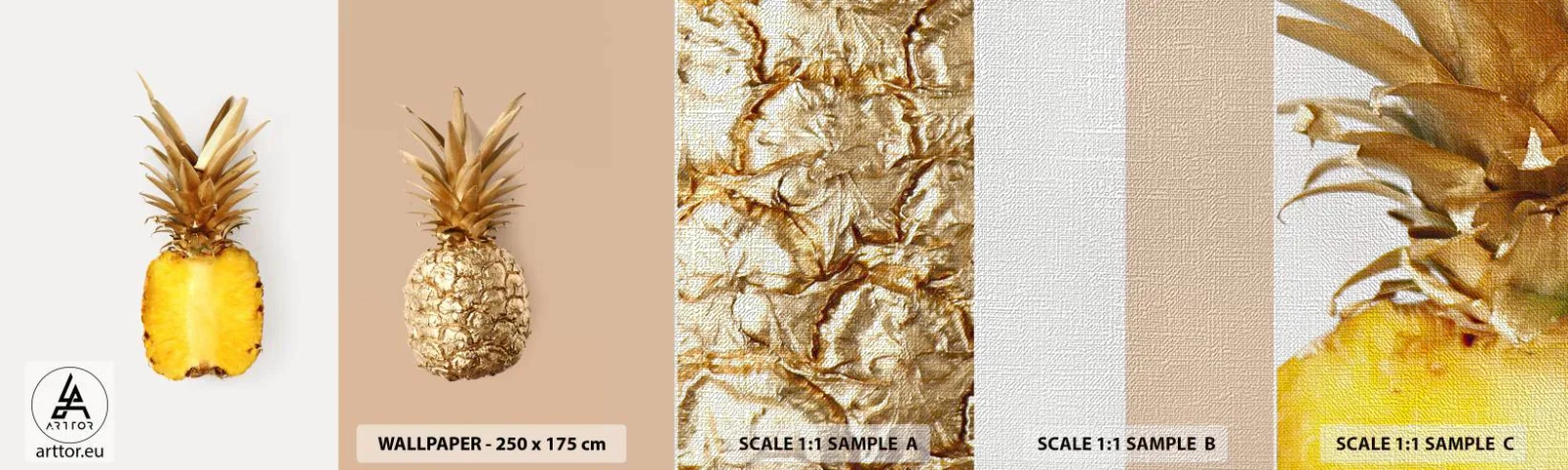 Fototapeten Muster Premium Canvas - Ananas für uns - Ananas, Obst, Nachtisch - 100x30 cm