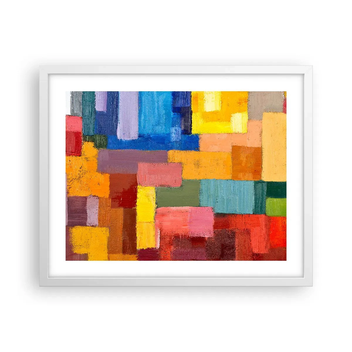 Poster in einem weißen Rahmen - Jeder ist anders, alle bunt - 50x40 cm