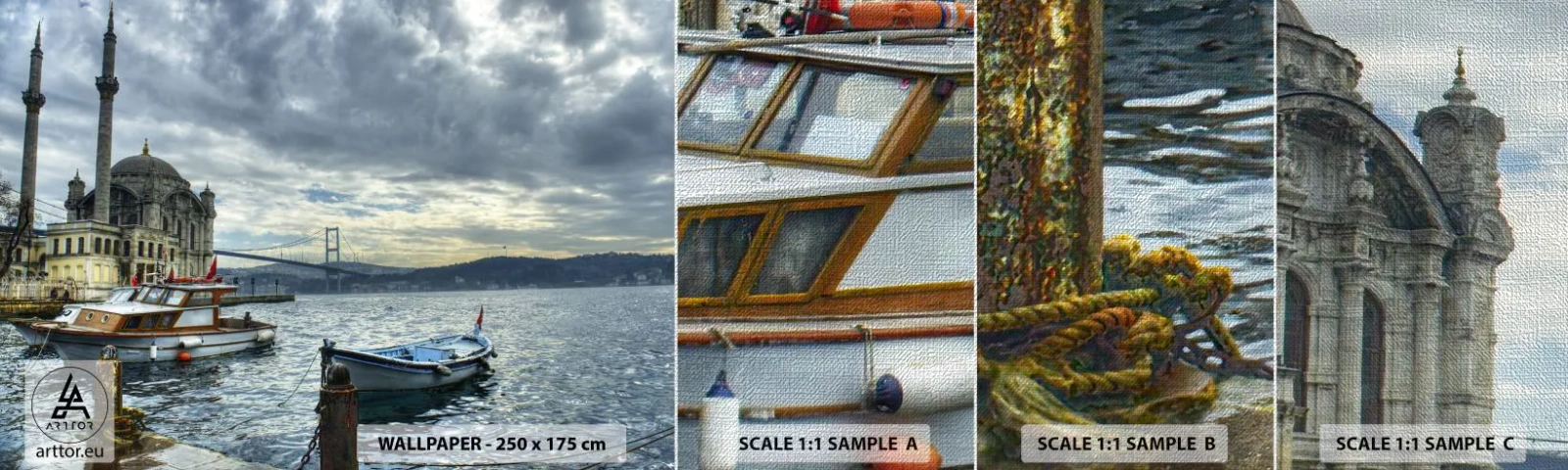 Fototapeten Muster Premium Canvas - An der Grenze der Welten - Stadt, Istanbul, Türkei - 100x30 cm
