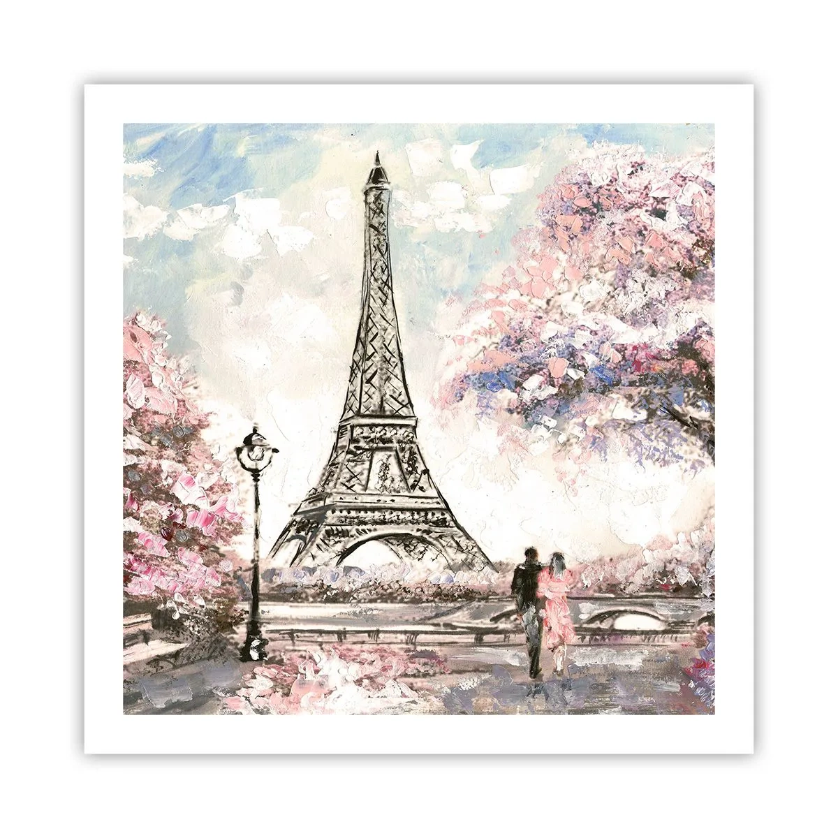 Poster - Aprilspaziergang durch Paris - 60x60 cm