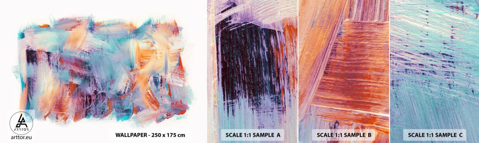 Fototapeten Muster Selbstklebend Deluxe Sticker - Buntes Durcheinander - Minimalistisch, Pastell, Stück - 100x30 cm