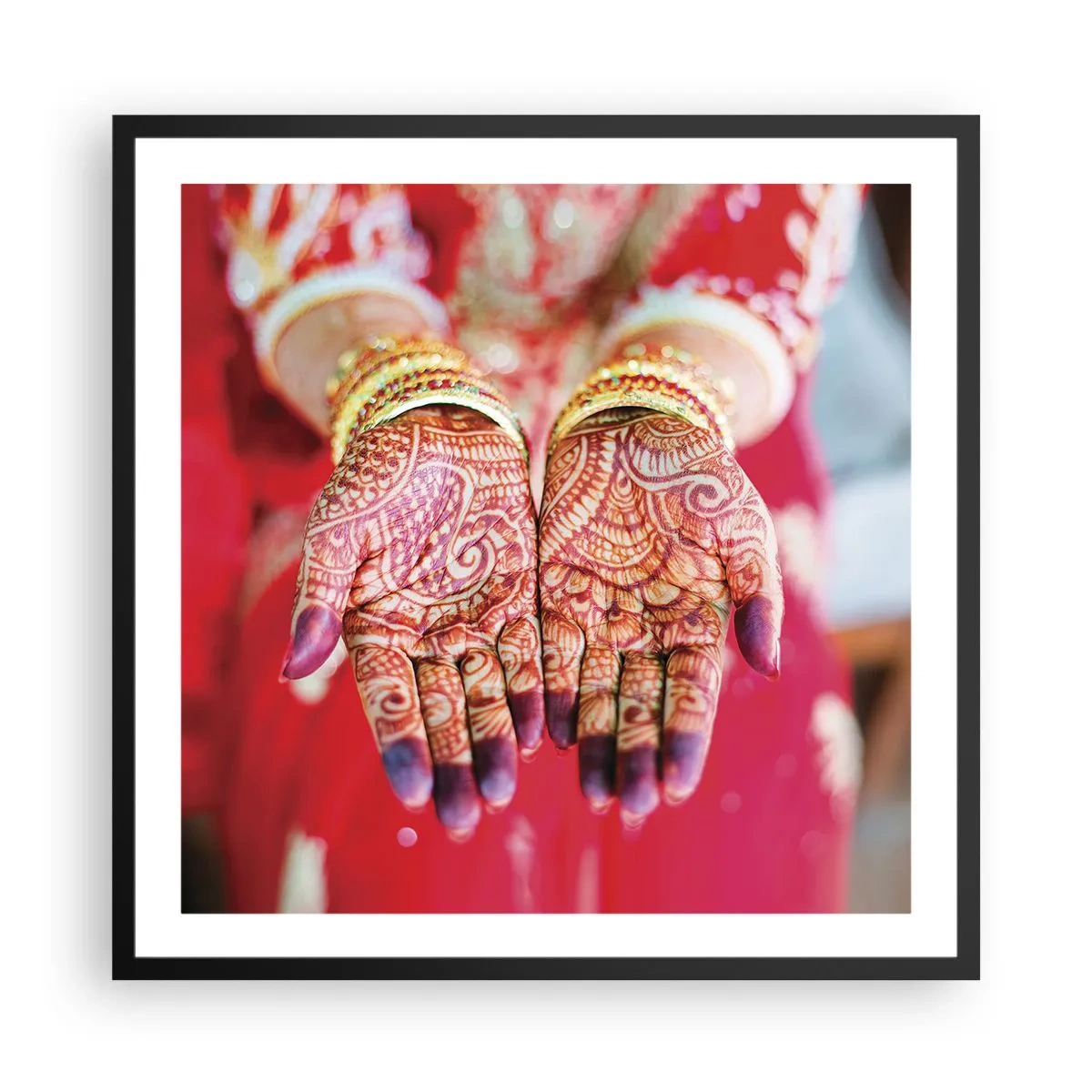 Poster in einem schwarzem Rahmen - Bereit, das Glück zu fangen? - 60x60 cm