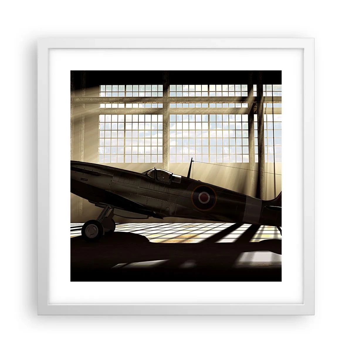 Poster in einem weißen Rahmen - Die Ruhe eines Kriegers - 40x40 cm