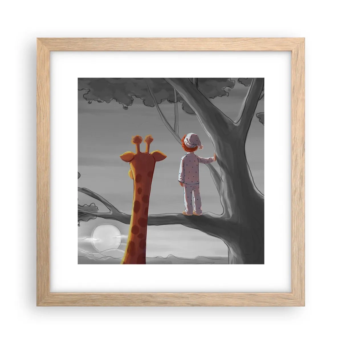 Poster in einem Rahmen aus heller Eiche - Das passiert wirklich - 30x30 cm