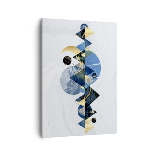 Bild auf Leinwand - Leinwandbild - Abstrakte geometrische Muster mit Bergmotiven - 50x70cm - Geometrische Landschaft - Moderne Wanddekoration für Wohnzimmer und Schlafzimmer ARTTOR