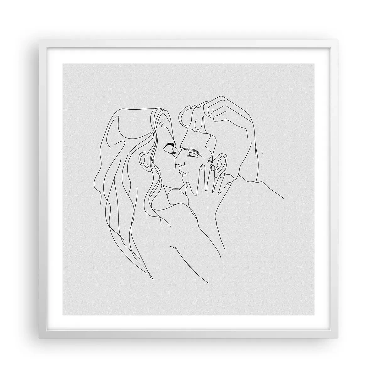 Poster in einem weißen Rahmen - Dieselbe Linie - 60x60 cm