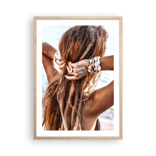 Poster in einem Rahmen aus heller Eiche - Eine Schwester von Wasser und Sonne - 50x70 cm