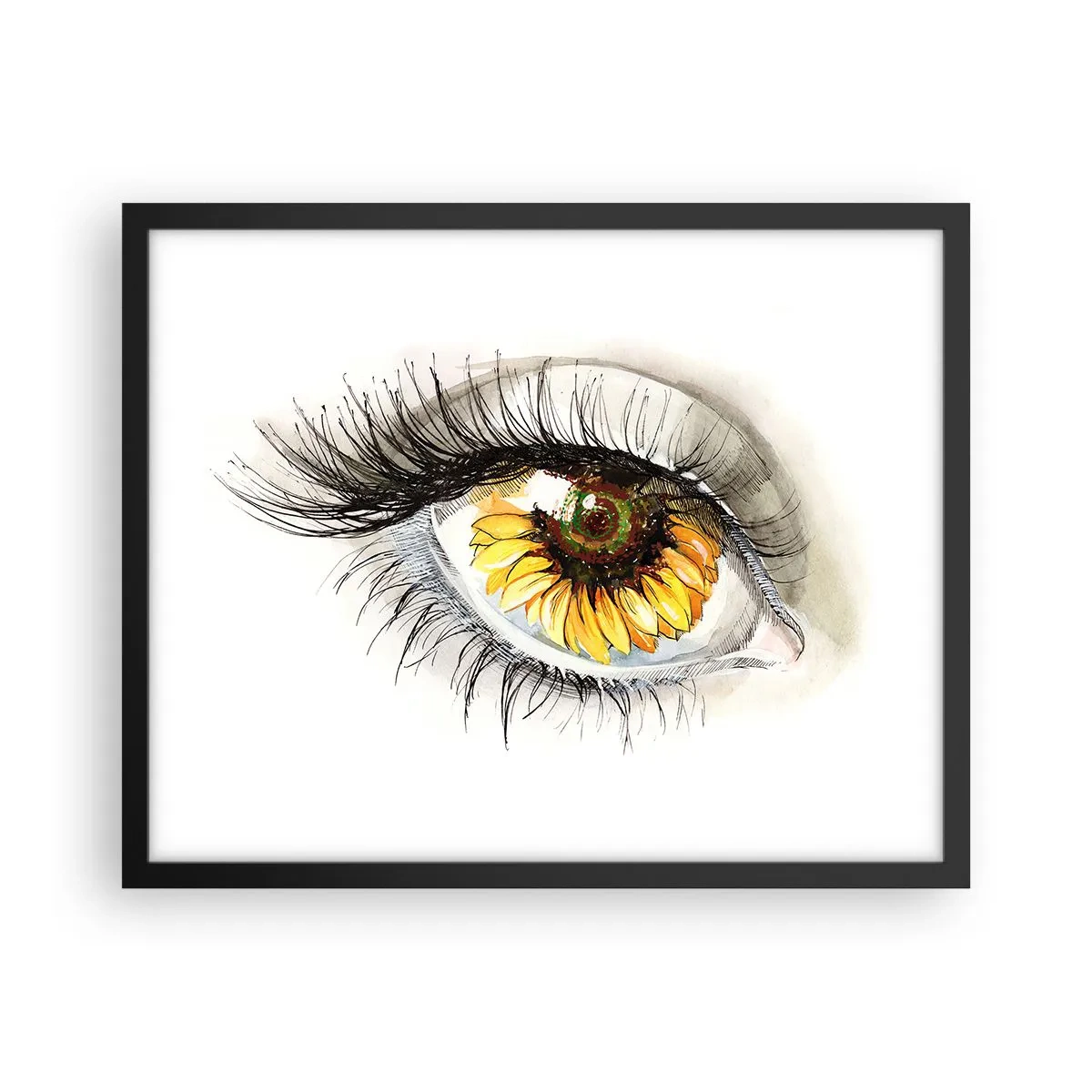 Poster in einem schwarzem Rahmen - Ein Look so heiß wie der Sommer - 50x40 cm