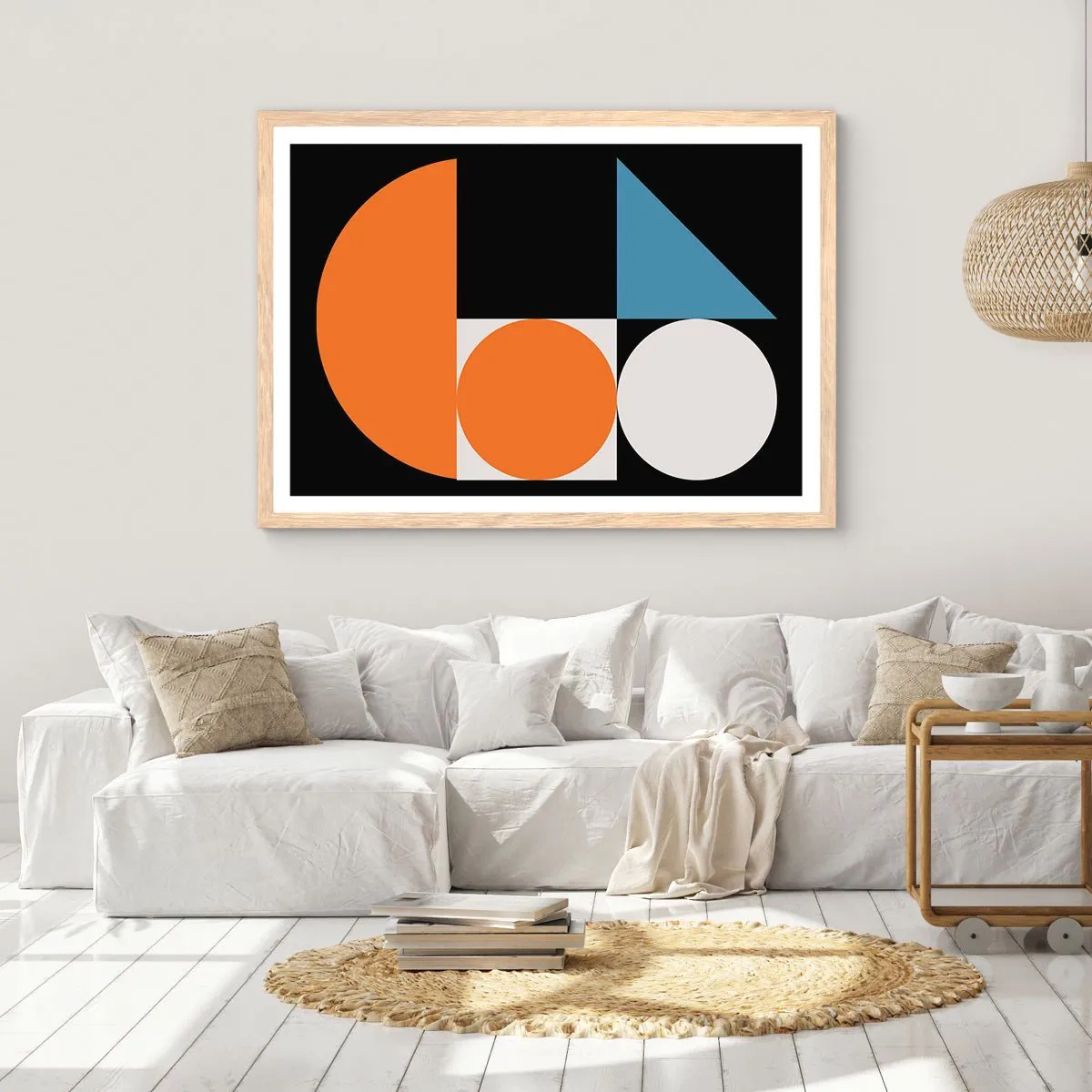 Poster in einem Rahmen aus heller Eiche - Bebilderte Anordnung - 50x40 cm