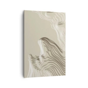 Bild auf Leinwand - Leinwandbild - Ein abstraktes Muster in Beigetönen mit linearer Wirkung. - 70x100cm - Topographie der Kunst - Moderne Wanddekoration für Wohnzimmer und Schlafzimmer ARTTOR