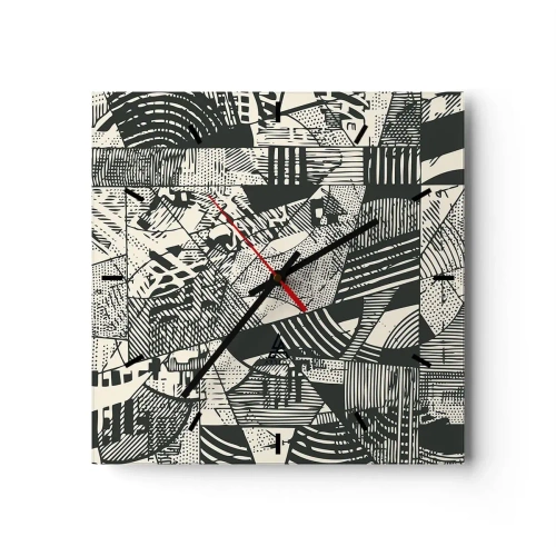 Wanduhr - Glasuhr - Die Dynamik der Gegenwart - 40x40 cm