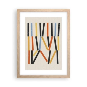 Poster in einem Rahmen aus heller Eiche - Komposition auf der Ebene - 30x40 cm