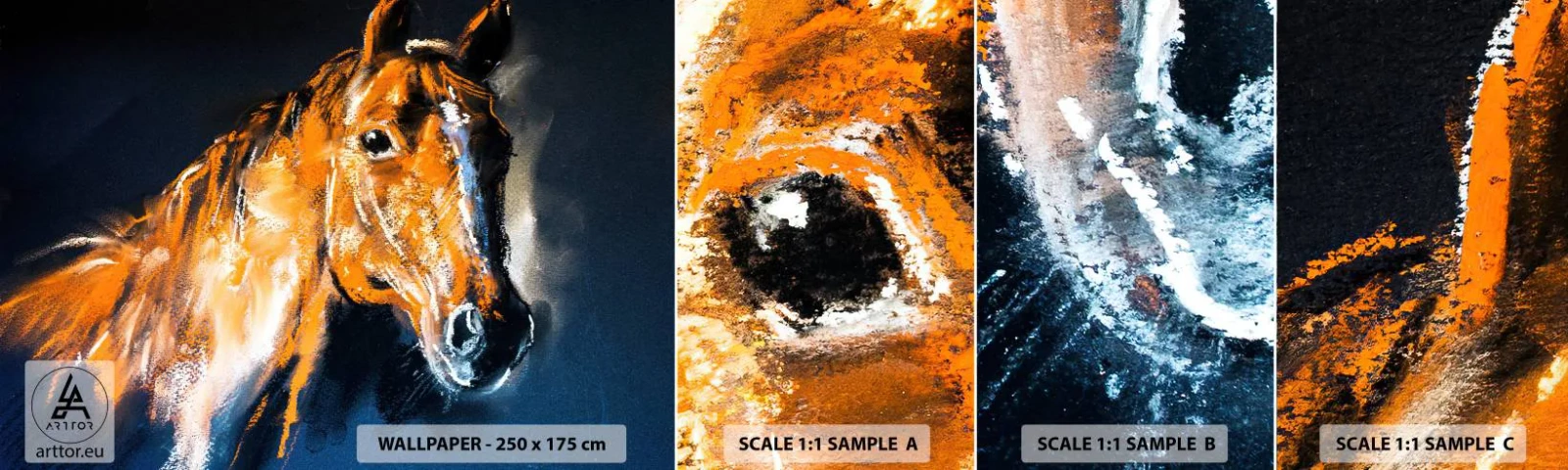 Fototapetenmuster Standard Eco - Also was, gehst du? - Tiere, Pferd, Stute - 100x30 cm