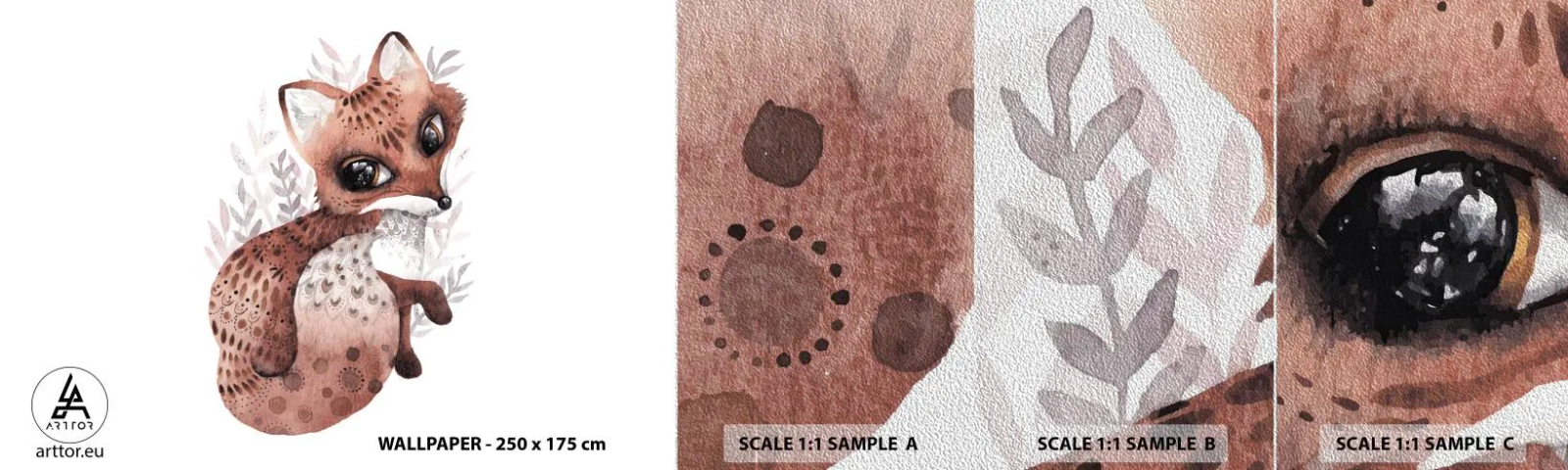 Fototapeten Muster Premium Sand - Einfach lieben - Für Kinder, Fuchs, Märchen - 100x30 cm