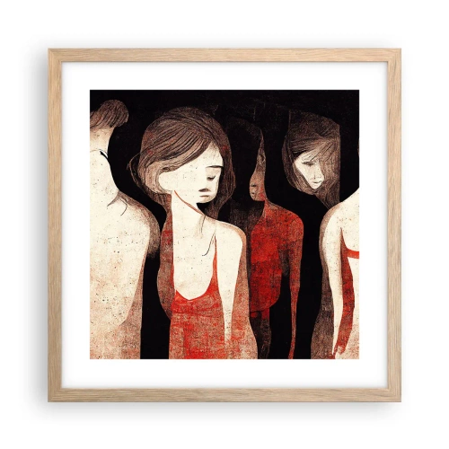 Poster in einem Rahmen aus heller Eiche - Madonnen der Dunkelheit - 40x40 cm