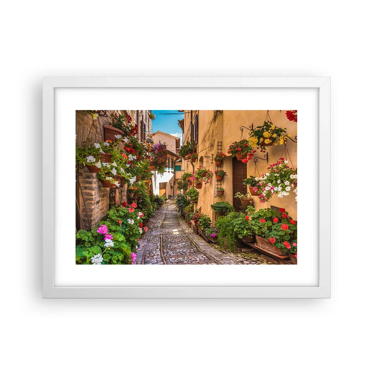 Poster in einem weißen Rahmen - Italienische Gasse - 40x30 cm