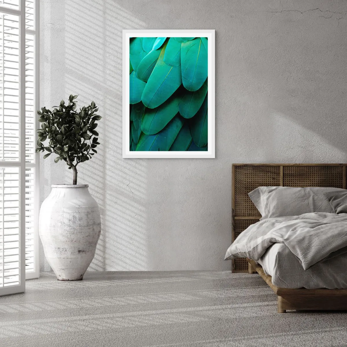 Poster in einem weißen Rahmen - Papageienartige Präzision - 40x50 cm