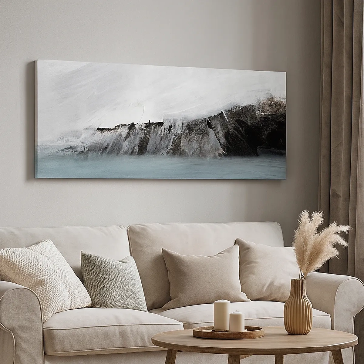 Bild auf Leinwand - Leinwandbild - Wasser – Erde: Kampf der Naturelemente - 30x30 cm