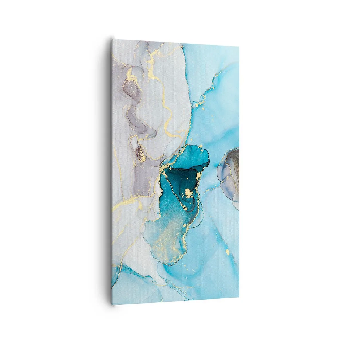Bild auf Leinwand - Leinwandbild - Eine Studie über das Zusammentreffen von Grau und Türkis - 65x120 cm