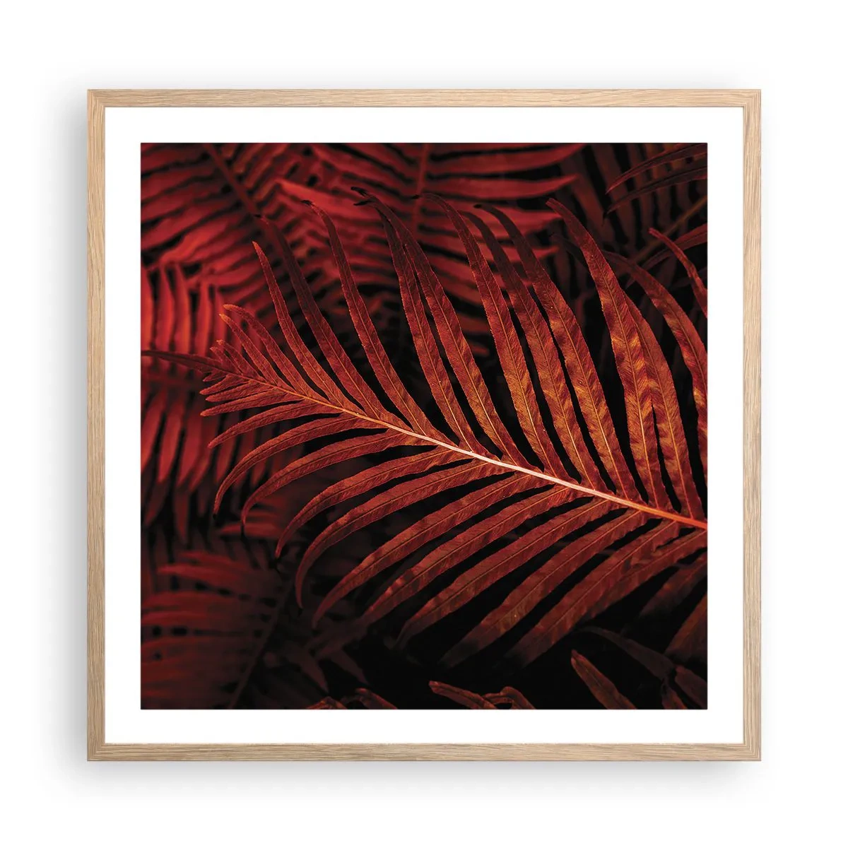 Poster in einem Rahmen aus heller Eiche - Die Hitze des Lebens - 60x60 cm