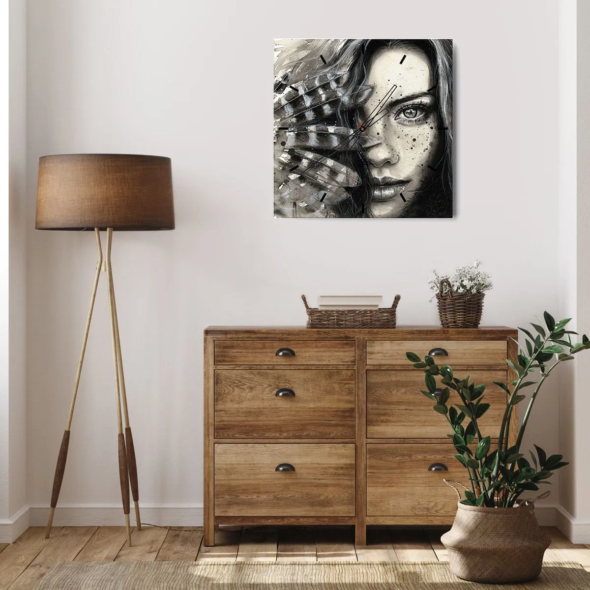 Wanduhr - Glasuhr - Wilde Schönheit - 40x40 cm