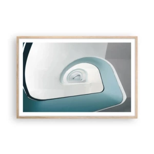 Poster in einem Rahmen aus heller Eiche - Bis zum Ende des Blaus - 91x61 cm