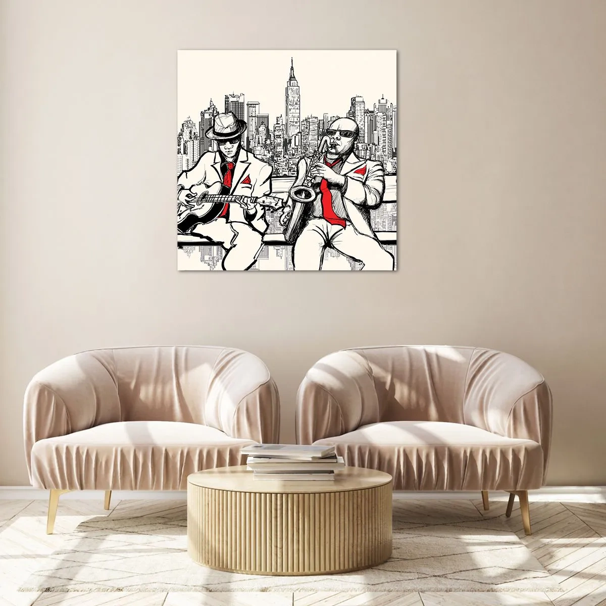 Glasbild - Bild auf glas - New Yorker Improvisation - 30x30 cm