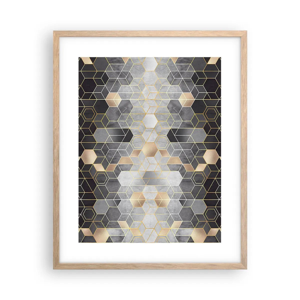 Poster in einem Rahmen aus heller Eiche - Diamant-Komposition - 40x50 cm