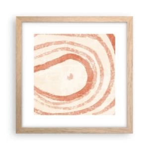 Poster in einem Rahmen aus heller Eiche - Korallenkreise – Komposition - 30x30 cm