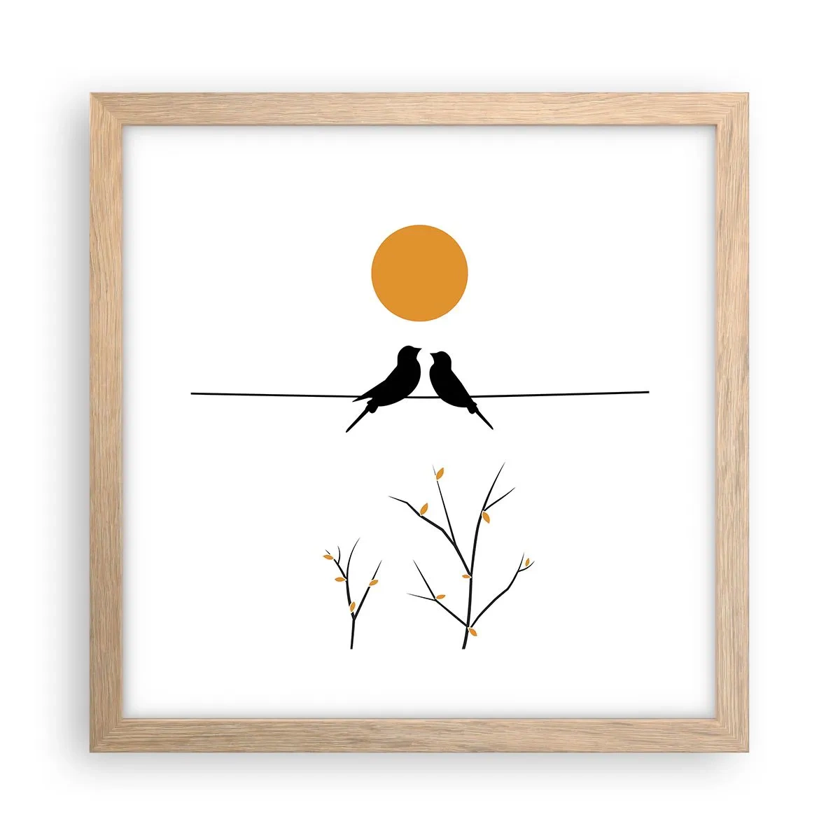 Poster in einem Rahmen aus heller Eiche - Abend der Nachtigallen - 30x30 cm