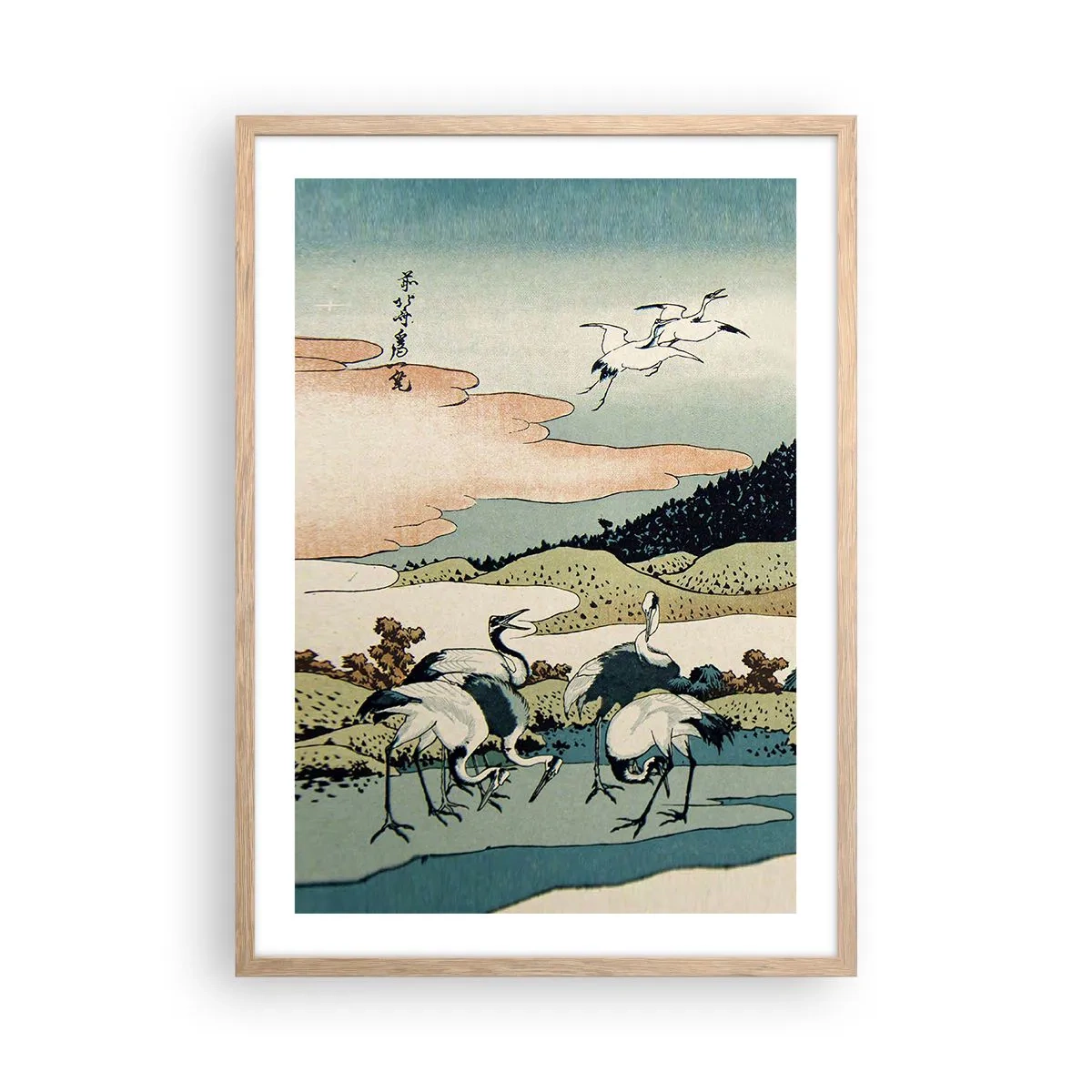 Poster in einem Rahmen aus heller Eiche - Im japanischen Geist - 50x70 cm