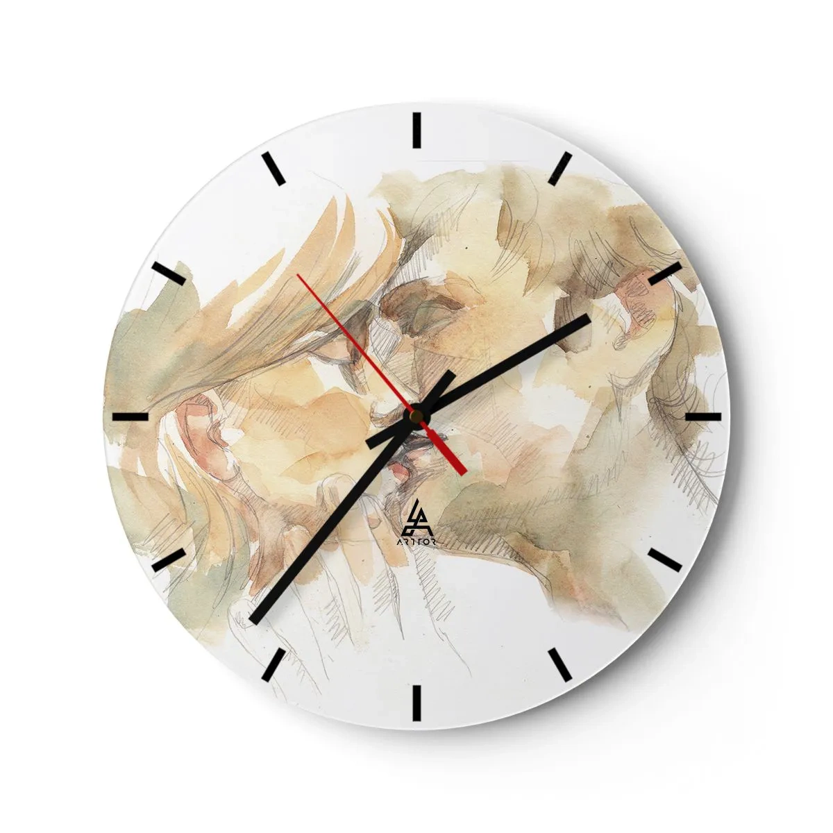 Wanduhr - Glasuhr - Hälfte gefunden? - 40x40 cm