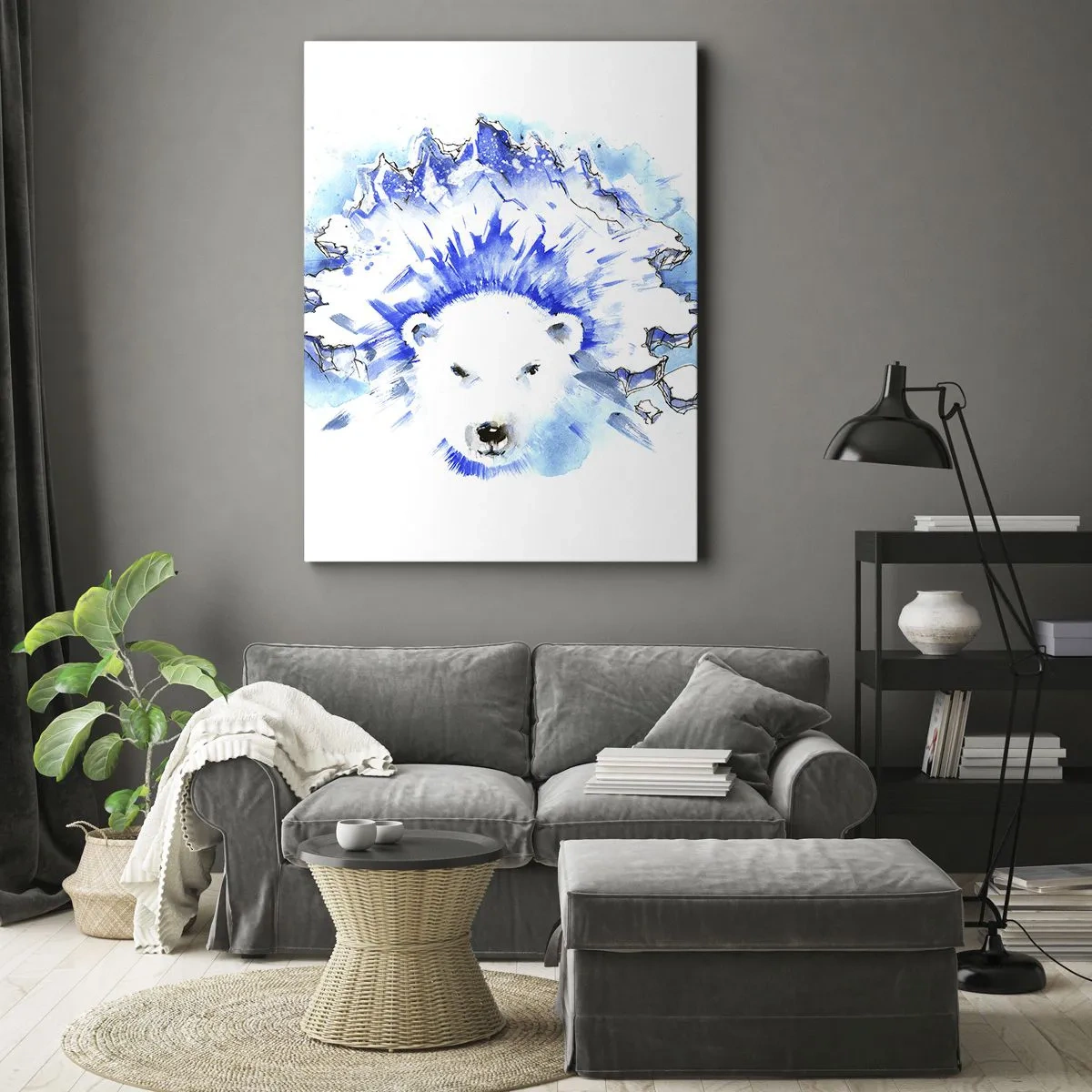 Bild auf Leinwand - Leinwandbild - Der König der Arktis in einer Eiskrone - 65x120 cm
