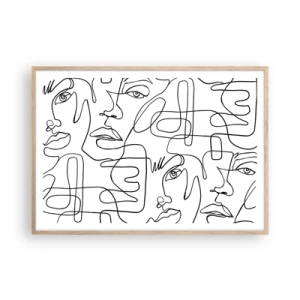 Poster in einem Rahmen aus heller Eiche - In verworrenen Gefühlen - 100x70 cm