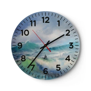 Wanduhr - Glasuhr - Der wind heulte mit Triumph - 40x40 cm