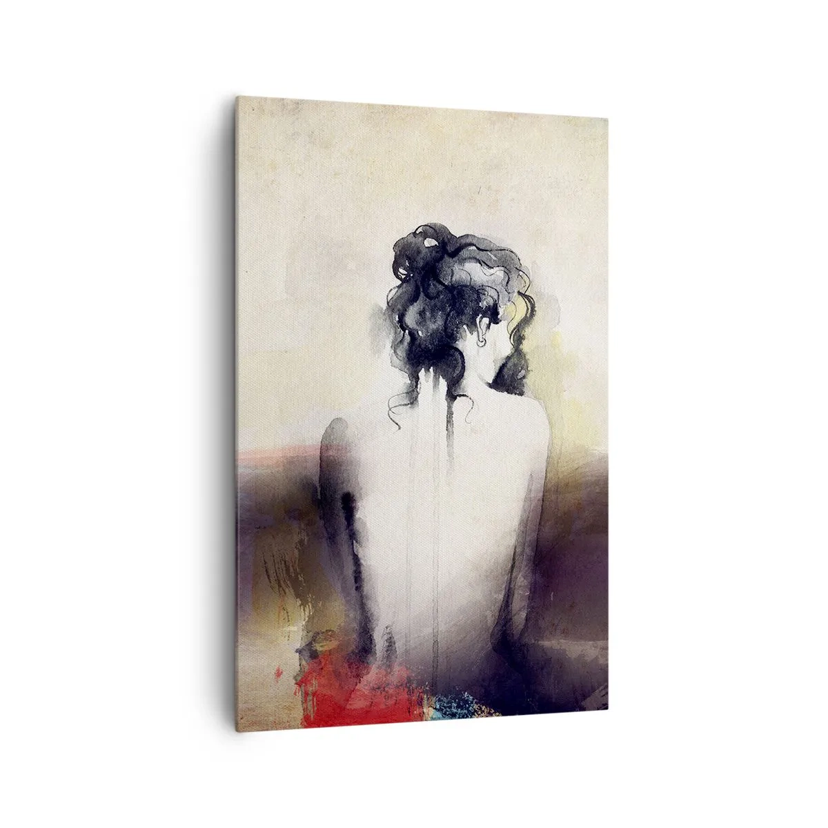 Bild auf Leinwand - Leinwandbild - Ein subtiles Frauenporträt im künstlerischen Stil - 80x120cm - Glatte Linien, ovale Formen - Moderne Wanddekoration für Wohnzimmer und Schlafzimmer ARTTOR