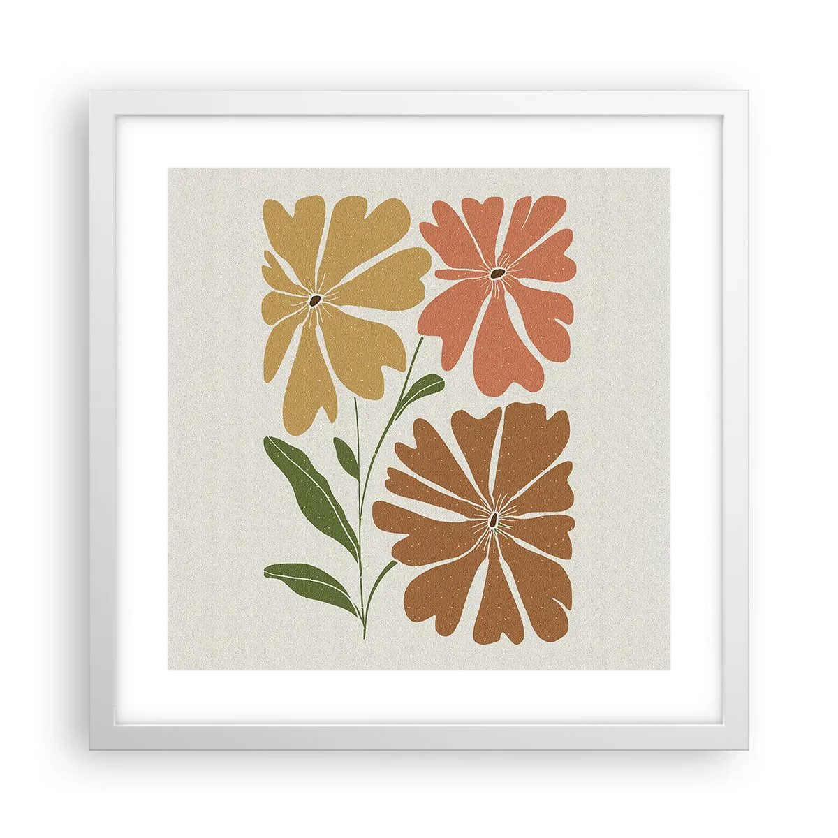 Poster in einem weißen Rahmen - Natur und Geometrie - 40x40 cm