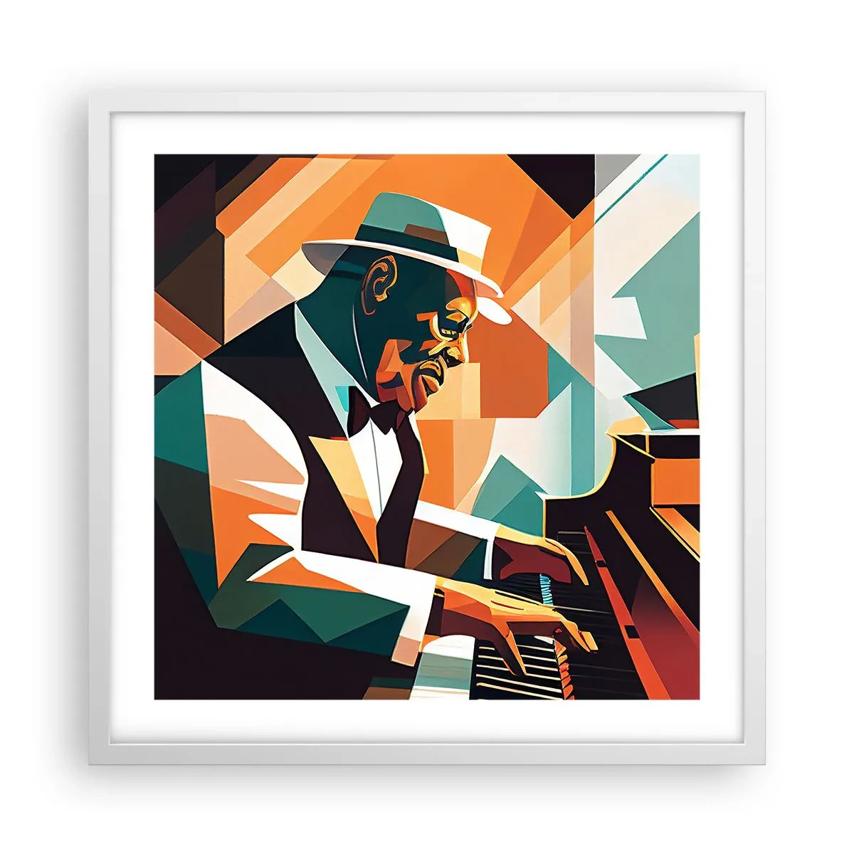 Poster in einem weißen Rahmen - Alles vom Jazz - 50x50 cm