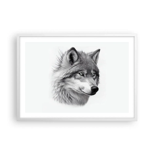 Poster in einem weißen Rahmen - Alpha – ohne Zweifel - 70x50 cm