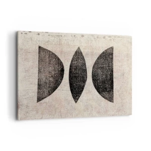 Bild auf Leinwand - Leinwandbild - Ethnische Formen in dunklen Tönen auf hellem Hintergrund - 120x80cm - Ethnische Abstraktion - Moderne Wanddekoration für Wohnzimmer und Schlafzimmer ARTTOR