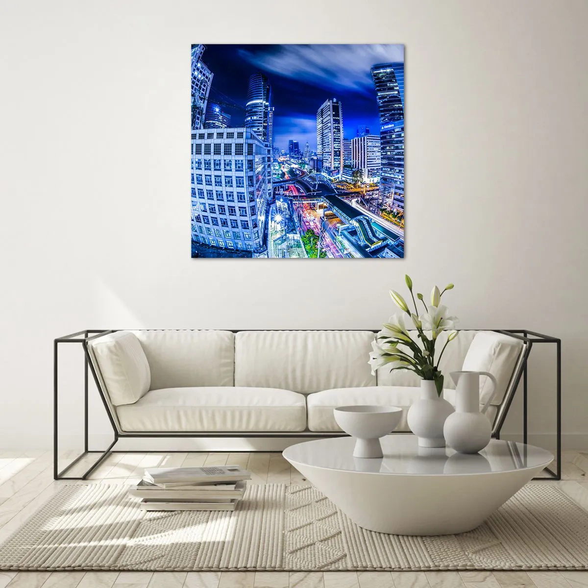 Glasbild - Bild auf glas - Rhythmen der Nachtstadt - 30x30 cm