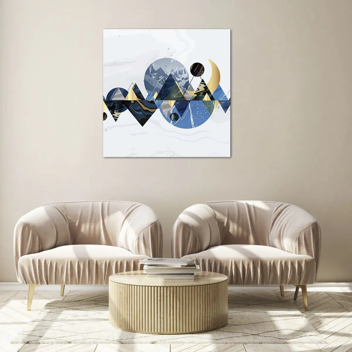 Glasbild - Bild auf glas - Geometrische Landschaft - 60x60 cm