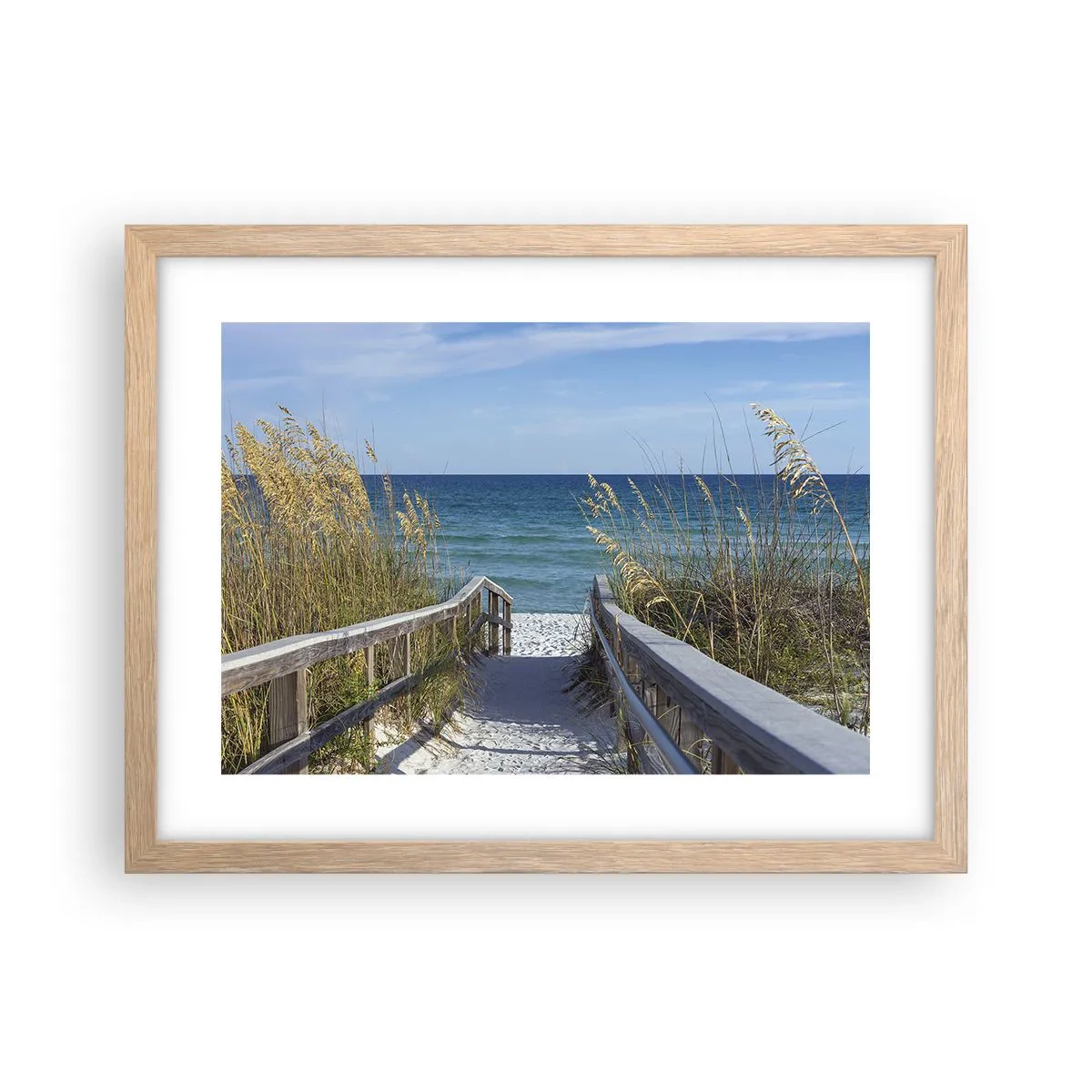 Poster in einem Rahmen aus heller Eiche - In der Sonne, im Wind - 40x30 cm