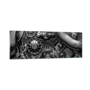 Glasbild - Bild auf glas - Die Poesie der Mechanik - 90x30 cm
