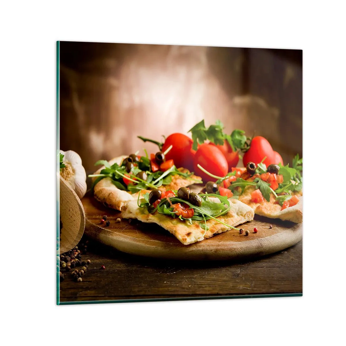 Glasbild - Bild auf glas - Direkt vom Herd und aus dem Garten - 50x50 cm