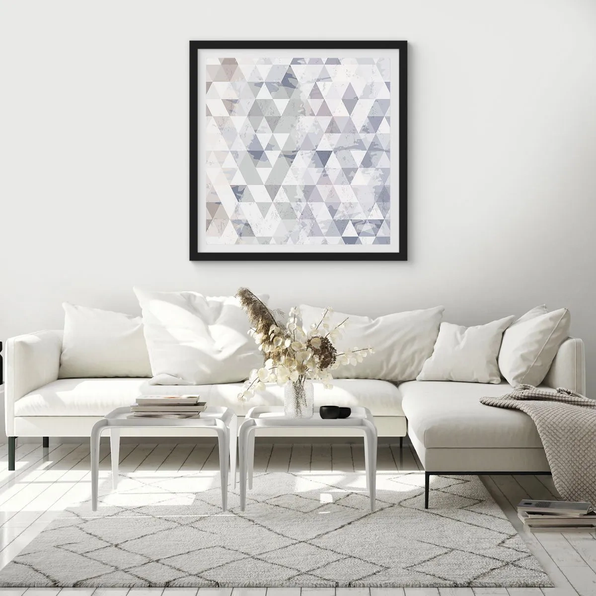 Poster in einem schwarzem Rahmen - Im Rhythmus auf drei - 40x40 cm