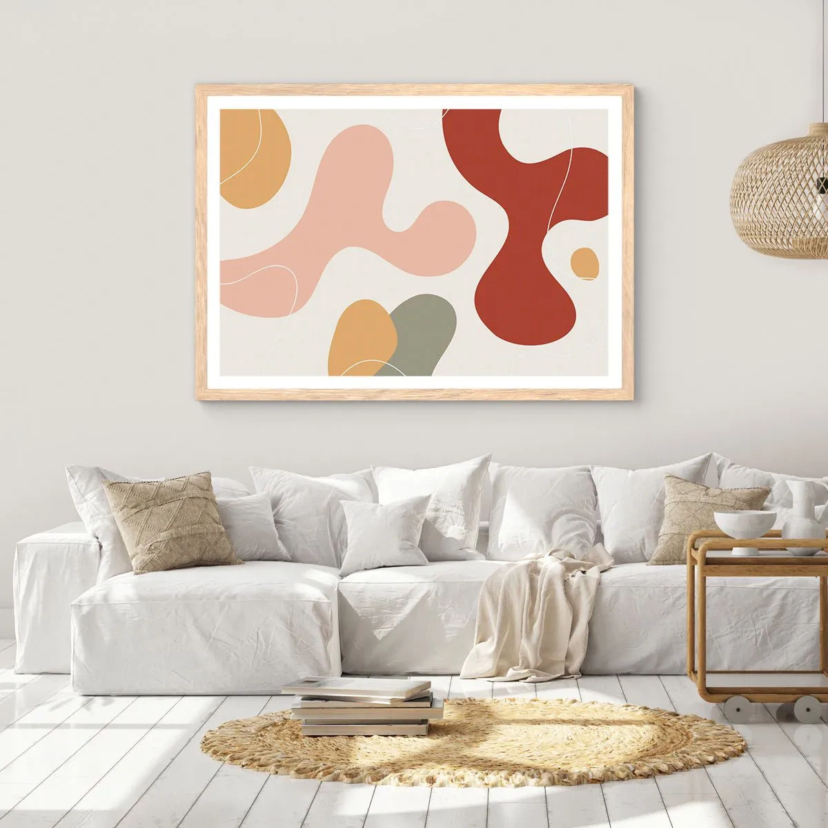 Poster in einem Rahmen aus heller Eiche - Kringel oder Schnörkel? - 40x30 cm