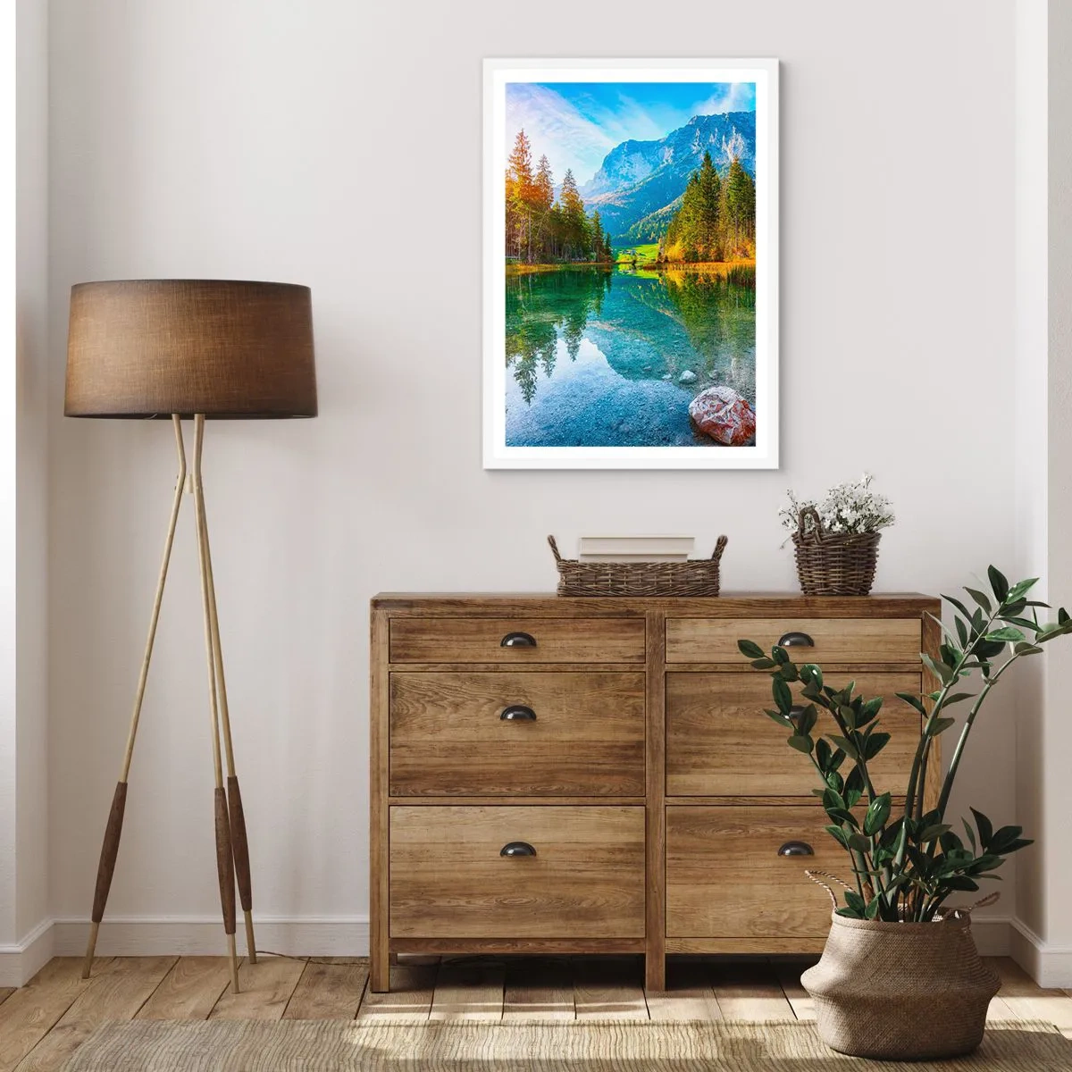 Poster in einem weißen Rahmen - Die Sanftheit des Herbstes - 30x40 cm