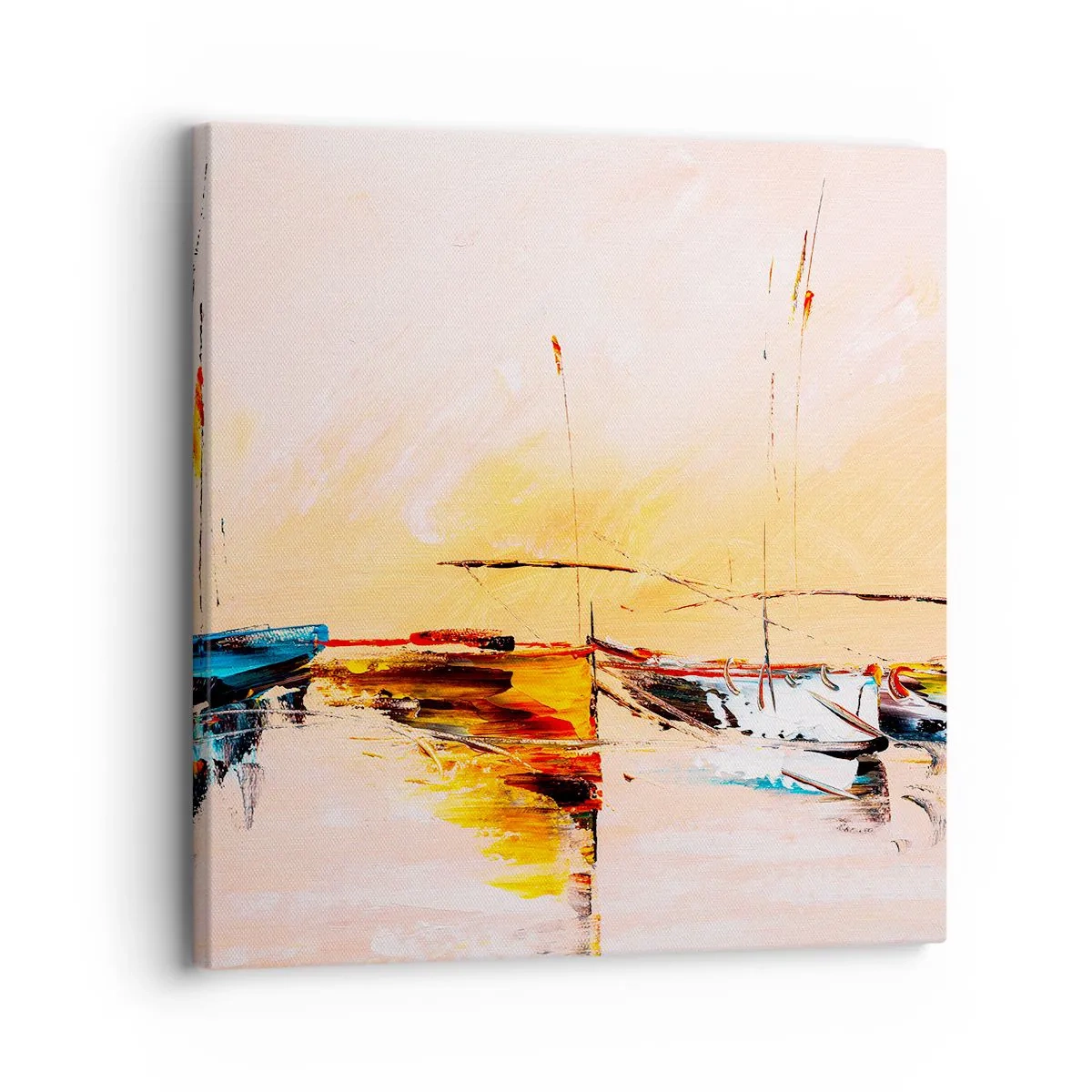 Bild auf Leinwand - Leinwandbild - Abend im Yachthafen - 30x30 cm