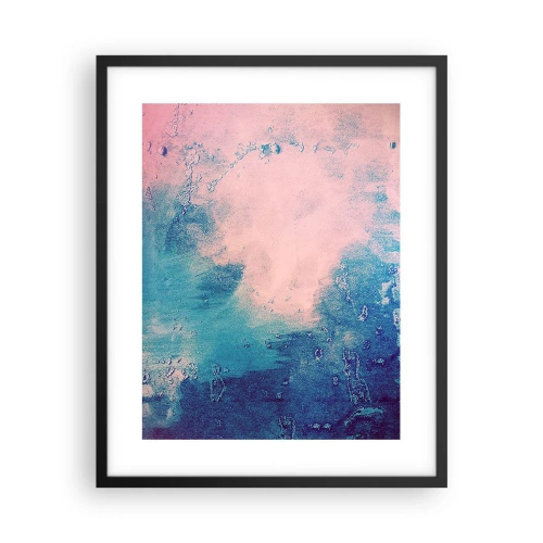 Poster in einem schwarzem Rahmen - Himmelsblaue Umarmungen - 40x50 cm